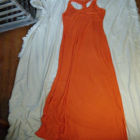 chinese dress ladies Cadiz | Orange Asymmetric Maxi Dress with Cut-Out Detail and Open-Back
